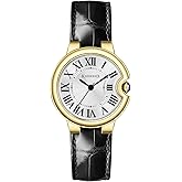 KNISKRED Classic Watch for Women with Vintage Roman Numerals and Solid Stainless Steel Band Ladies Casual Watch