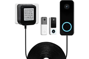 TEKCAM 24V Doorbell Transformer Compatible with WYZE Doorbell v2, Wireless Pro, AOSU Doorbell, XTU Doorbell, 16ft Doorbell Power Adapter, Black (No Doorbell)