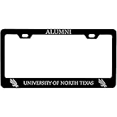 North Texas Alumni Engraved Metal License Plate Frame Officially Licensed Black