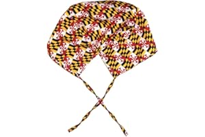 Route One Apparel | Maryland Flag Surgical Cap, Adjustable, Sweatband Head Hair Cover, Unisex, Nylon, Tie Back Cap Two Styles