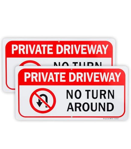 Amazon.com: 1PC No Turn Around Driveway Sign, 13 x 9 Inches