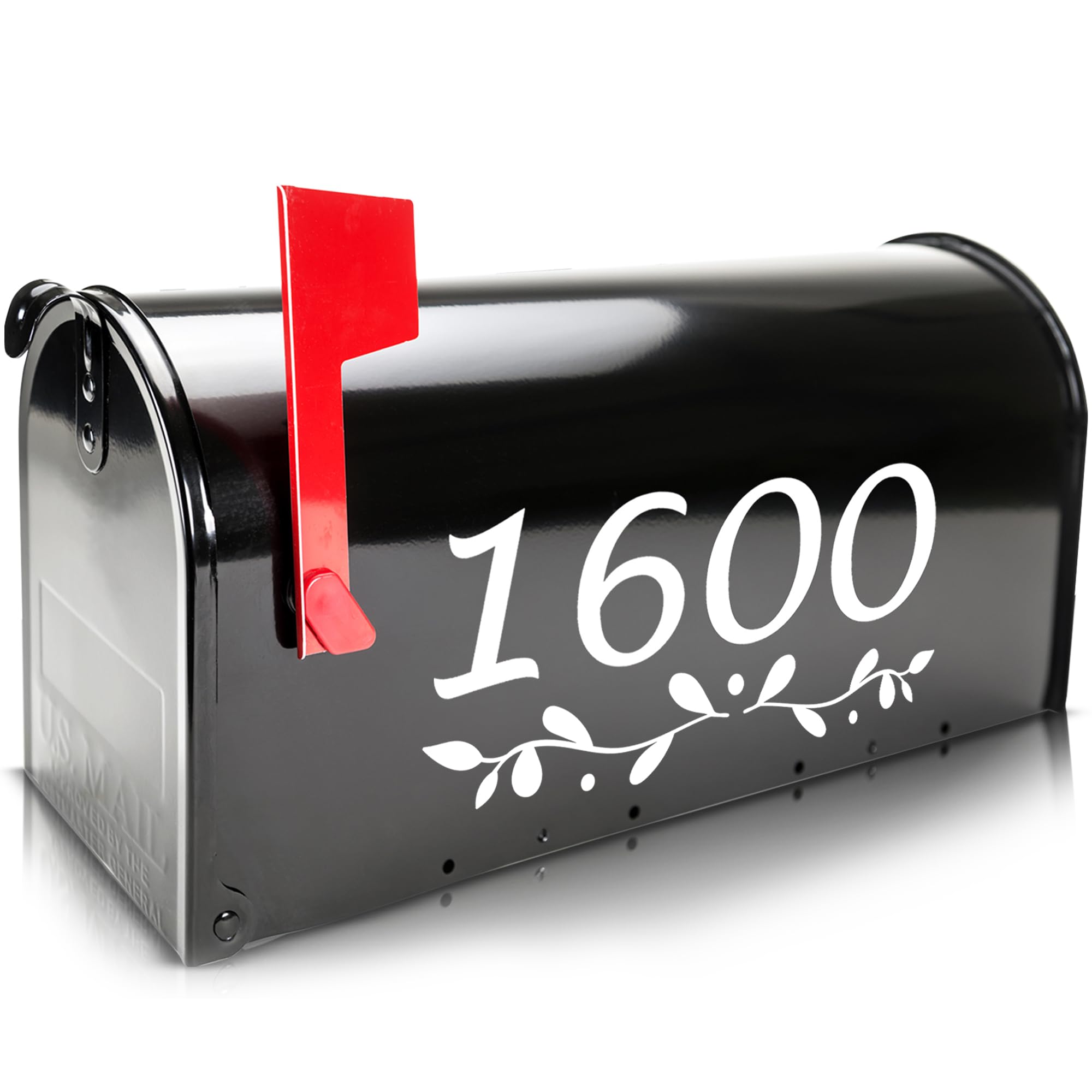 Photo 1 of Reflective Mailbox Numbers for Outside - 5 Sets, 2" Tall, 0-9 House Address Number Stickers for Mail Box - White Self-Adhesive Vinyl Decals - Waterproof and UV Resistant