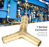 Hilitand Brass 3-Way Y Barbed Hose Connector Air Water Oil Gas 8mm 4pcs view 7