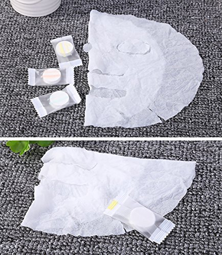 Facial Compressed Mask Paper, 30 Pcs DIY Cotton White Natural Spa Skin Care Compress Mask Treatment Fiber Face Masks