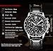 Yuheng Quartz Chronograph Waterproof Watches Business and Sport Design Leather Band Strap Wrist Watch (Black)