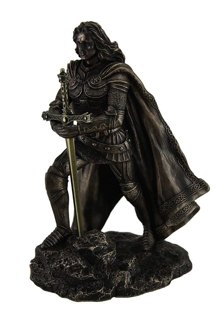 Resin Statues King Arthur Standing Pulling The Sword In The Stone