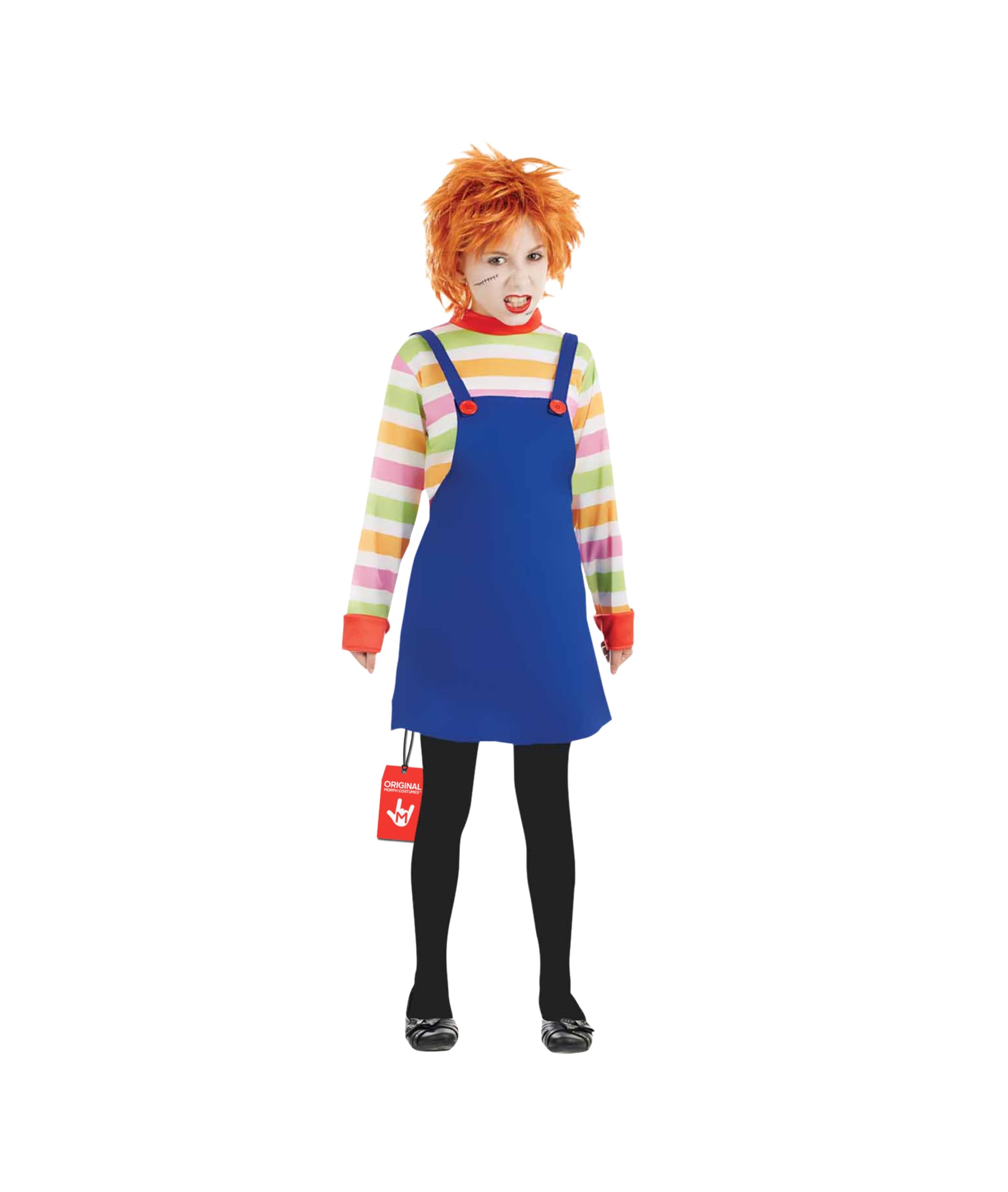 Fun Shack Girls Scary Doll Costume Kids Possessed Creepy Doll Halloween Costume Kids Girl Child Small — image 1