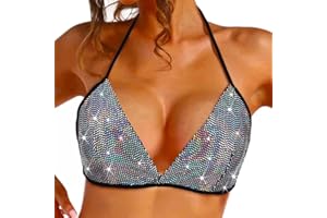 Zoestar Sequin Bra Rave Costume Top for Women
