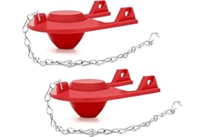 LYDIA'S DEAL Toilet Flapper High Performance Universal Flapper for 2-Inch Flush Valves with Stainless Chain, Long Lasting Rubber-Easy to Install Red (2 inch 2pc)