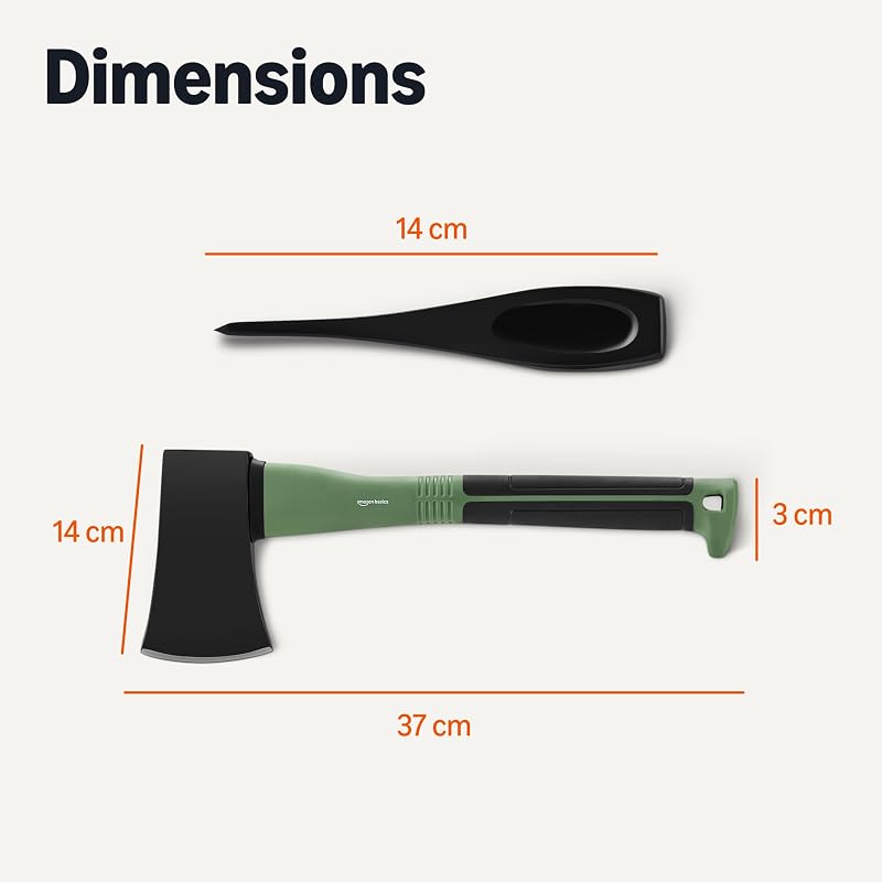 Hache à Fendre pour Couper du Bois, 15 × 5.5 × 1.1 inches (L x W x H), Olive, Noir, Lot de 1