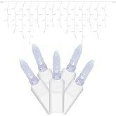 Vickerman 70 Light Cool White M5 Twinkle Light Set on White Wire