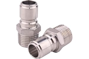 DERNORD Stainless Steel Male Quick Disconnect MPT 1/2" Homebrewing Connector Sanitary Fitting Pack of 2