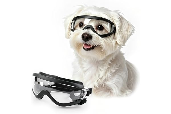LESYPET Dog Goggles Small Breed, UV Wind Dust Protection Small Dog Sunglasses with Adjustable Strap, Puppy Sunglasses for Out