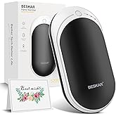BESKAR Rechargeable Hand Warmer, 5200mAh Electric Hand Heater, Double-Sided Heating, USB Quick Charge, Portable Pocket Hand Warmer for Outdoor, Golf, Raynauds - Winter Gift