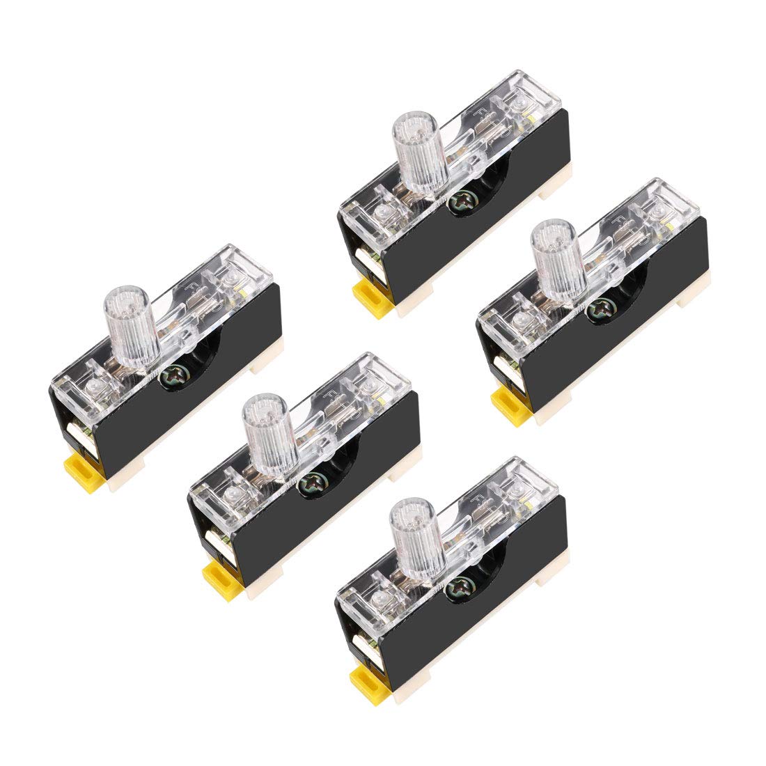 uxcell Fuse Holder FS-101 Single Pole with Indicator Light 6mmx30mm Fuse Included 250V 10A 5Pcs