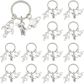 SUPERFINDINGS 16Pcs Planet Astronaut Keychain Alloy Spaceman Rocket Charms Pendants Keyring Space Theme Accessories with Keyring Astronaut Space Party Favors for Backpack Bag Purse Gifts
