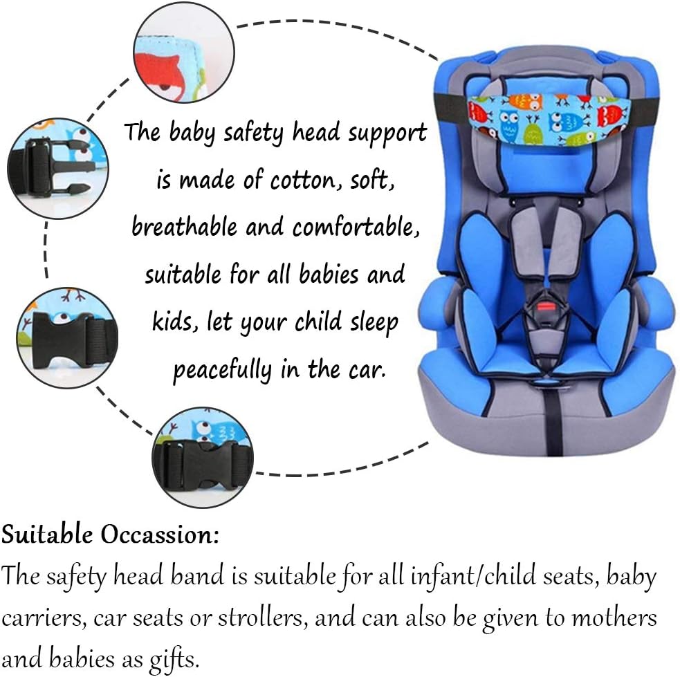 2PCS Baby Car Seat Head Support,Toddler Safety Car Seat Sleep Nap Aid Positioner Strap Belt Neck Protection Belt for Children and Kids(Pink - Image 3