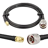 MOOKEERF Low Loss Coax Cable SMA N Cable 3ft, N Male to SMA Male Cable 50 ohm Jumper Cable KMR240 Ultra Low Loss Cable for Wi