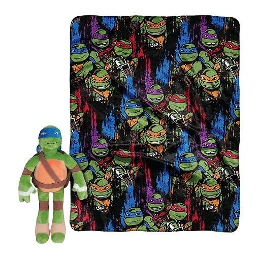 Nickelodeon Teenage Mutant Turtles Leonardo Character Pillow Hugger and Throw Set