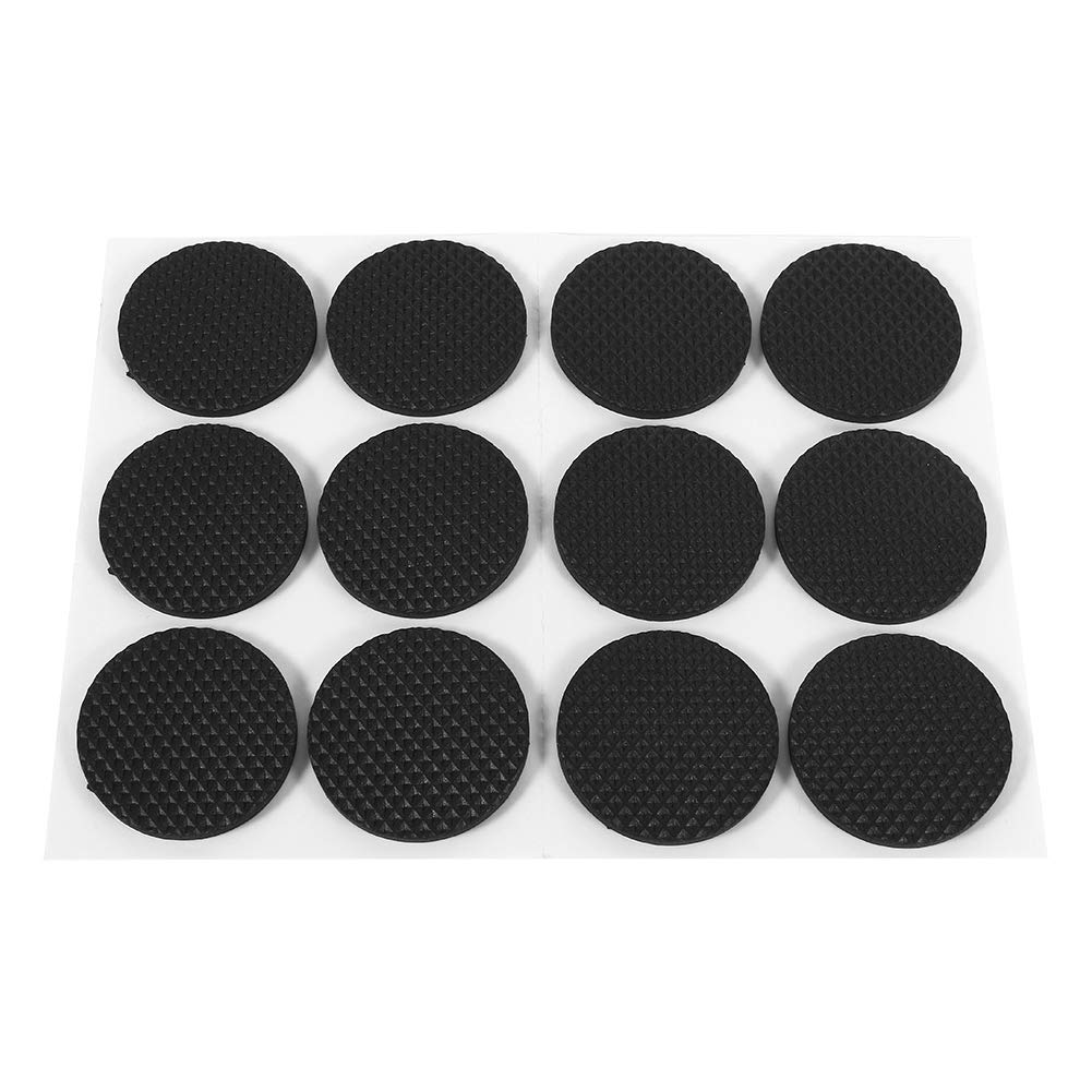 Photo 1 of 12Pcs Table Rubber Pads, Non Slip Rubber Feet Pads Circular Black Self Adhesive Furniture Grippers Rubber Feet Couch Stoppers