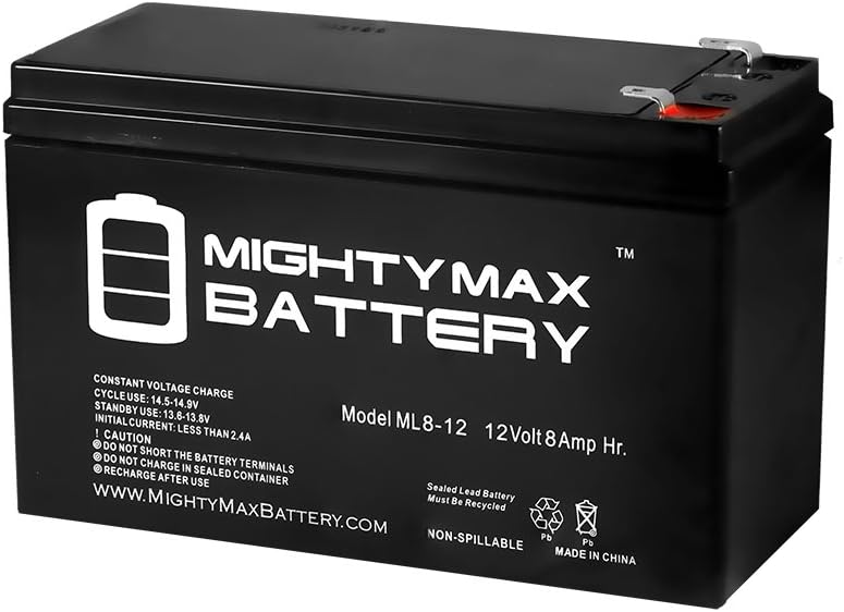 Max Life Battery - 12V 8Ah UPS Backup Battery Replaces Ritar RT1280, RT 1280 - ML8-1280