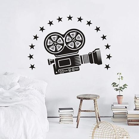 Amazon Hxcok ビニール壁デカールカメラビデオリムーバブルウォールステッカーシネマシアターインテリアフィルムカメラプロジェクターでスター壁紙57 41センチ ウォールステッカー オンライン通販