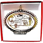 Kentucky State Brass Christmas ORNAMENT Souvenir Gift by Nations Treasures