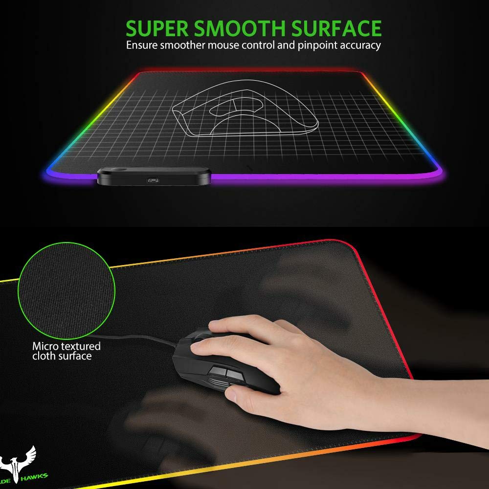Blade Hawks RGB Gaming Mouse Pad, LED Soft Extra Extended Large Mouse
