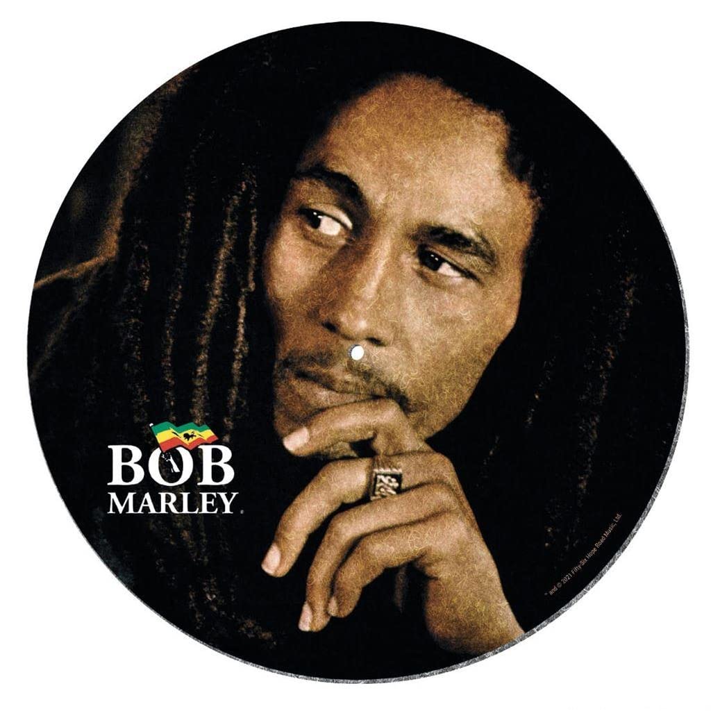 Pyramid International Bob Marley Turntable Record Slip Mat for Mixing, DJ Scratching and Home Listening (Legend Design) - Official Merchandise, Black