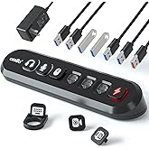 Powered USB Hub, atolla 7-Port USB 3.0 hub (6 Superspeed Transfer Ports+ 1 Fast Charging Port) with Swappable Illuminated Ico