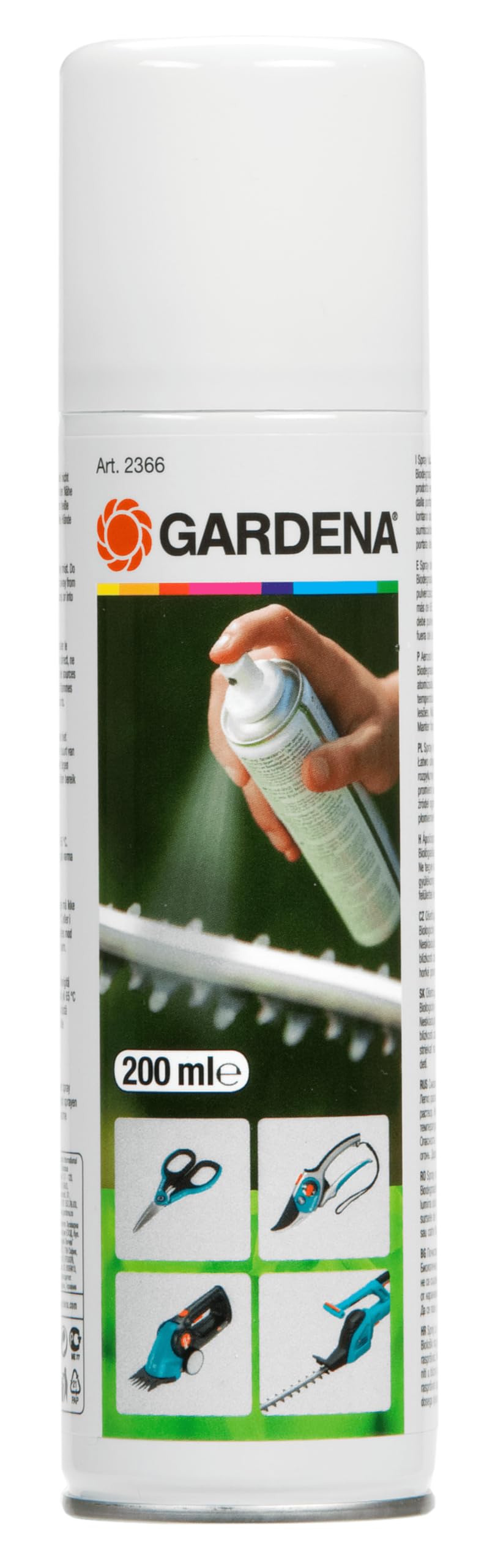 Gardena Care Spray: Tools Care for Maintenance and Care of Garden Equipment, Biodegradable, Content 200 ml (2366-20)