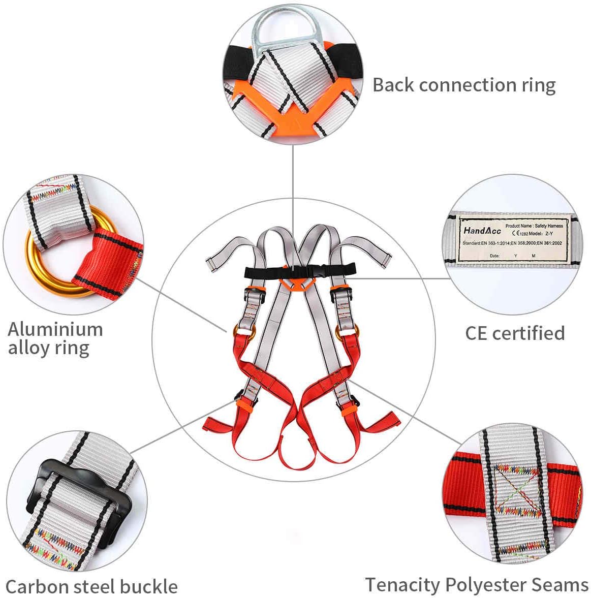HandAcc Kids Full Body Harness, Youth Climbing Safety Harness Seat Belts for Outdoor Expanding Training Caving Rock Climbing Rappelling Equipment : Sports & Outdoors
