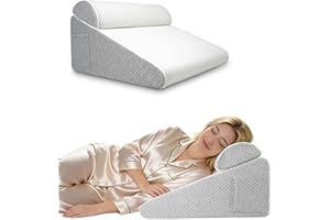Wedge Pillow for Adults, Bed Wedge Pillows for Post Surgery, Triangle Pillow for Acid Reflux Relief, Sleep Apnea, Snoring, Ba