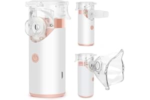 ASOMI Portable Nebulizer, Rechargeable Nebulizer of Cool Mist, Nebulizer Machine for Adults & Kids, Ultrasonic Mesh Nebulizer with Two Working Modes, Nebulizer Machine with Accessories (Pink)