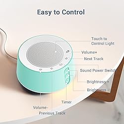 BGOVERSS White Noise Sound Machine with 14 Soothing