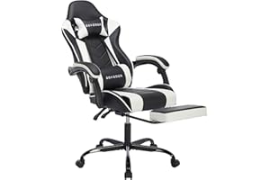 Gamer Chair Pu Leather Computer Desk Chair, Ergonomic Gaming Chair with Footrest and Massage Video Game Chairs, Adjustable Hi
