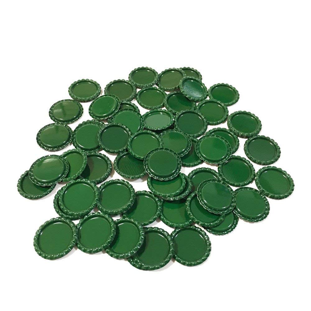 HAWORTHS 100 PCS Flat Decorative Bottle Cap Craft Bottle Stickers Double Sideds Printed for Hair Bows, DIY Pendants or Craft ScraPbooks Dark Green