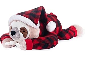 My OLi 15" Sloth Stuffed Animal Three Toed Sloth Wearing Pajamas and Nightcaps Soft Hugging Pillow Plush Bedtime Animal Gifts for Babies Kids Girls Boys