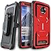 COVRWARE Aegis Series Case for Moto Z2 Play / Z2 Force with Built-in Screen Protector Heavy Duty Full-Body Rugged Holster Armor Case Belt Swivel Clip Kickstand, Red