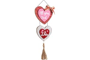 Valery Madelyn Valentines Day Decorations, Valentines Wall Decor, Heart Decor, Wooden Wreath for Front Door, Romantic Decorations for Home Galentines Day Proposal Wedding Anniversary, 12 inch