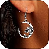 C-leen Halloween Earrings For Women, Spooky Skull Skeleton Dangle Earrings Hypoallergenic Metal Materials Skeleton Jewelry Halloween Gifts for Women Friends Mother Her