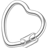 Pndeyo Heart Keychain Clasp, 925 Sterling Silver Jewelry Connector Fastener, Hypoallergenic Lock Clasp Enhancer Shortener for Bracelet Necklace Jewelry Making