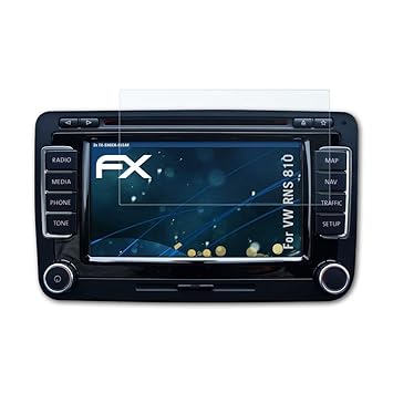 atFoliX Schutzfolie kompatibel mit VW RNS 810 Panzerfolie, ultraklare und stoßdämpfende FX Folie (3X)