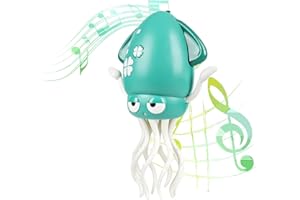 BANGZI Electric Dancing Octopus Baby Toy, Automatic Evasion Octopus Toy with Led Light and Music, Interactive Entertainment for Baby Sensory Development Birthday Gifts (Green)