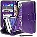Motorola Moto G (3rd Gen) Case, Moto G3 Case, Style4U Premium PU Leather Stand Wallet Case with ID Credit Card/Cash Slots for Motorola Moto G (3rd Generation) / Moto G3 + 1 Stylus [Purple]
