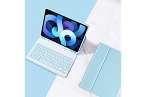 Color Keyboard for iPad Air 13 inch (M3,M2)/ iPad Pro 12.9 inch (6th/5th/4th/3rd Generation) Keyboard Case Cute Detachable Bl