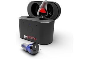 Go Hearing Go Prime OTC Hearing Aids for Seniors - In the Ear, Rechargeable, Noise Reduction, Discreet Fit, for Mild to Moderate Auditory Loss (Black)