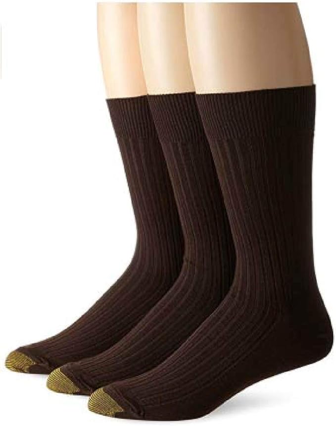 Gold Toe Men's Premium Canterbury Dress Crew Socks, 3Pack