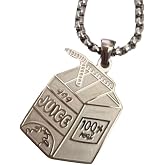 Gnbzxce Unique Stainless Steel Hip Hop Pendant Necklace Juices Box Charm Sweater Chain Handmade Jewelry Men And Women