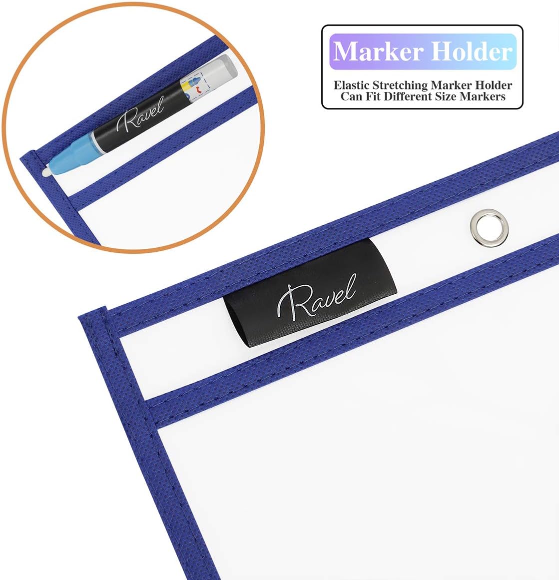 Dry Erase Sleeves – Multicolor Dry Erase Pockets – Reusable Classroom Sheet Protectors – Dry Erase Sheet Protectors with Magnetic Pockets – Pack of 12 Heavy Duty Page Protectors : Office Products